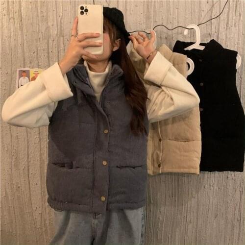 LoliBook 2021 New Vest Women Comfortable Autumn Winter Solid Loose Casual Trendy All-match Korean Style Warm Ladies Waistcoats