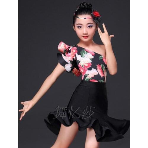Ballroom latin practice wear modern dance dress girls competition for children kids skirt salsa tango samba dancewear cha cha