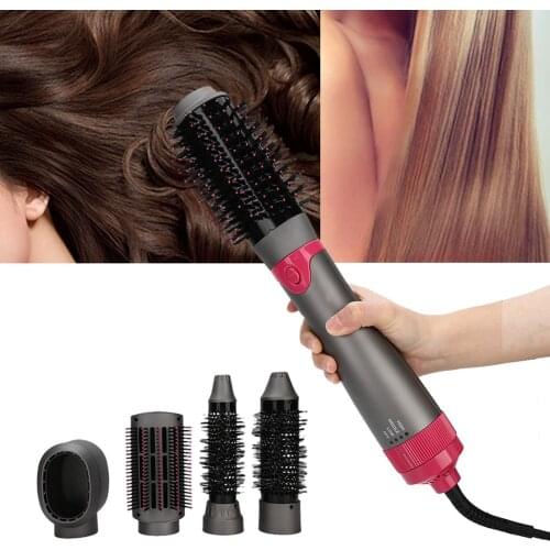 5In1 Multi Functional Profession Hair Dryer Constant Temperature Hot Air Comb Hair Straightening Curling Comb Styling Suit Tools