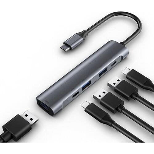 Dropshipping USB C HUB Type C to HDMI-compatible USB 3.0 Adapter 5 In 1 Type C HUB Dock for MacBook Pro Air USB C Splitter