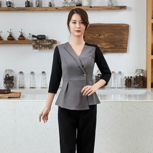 Working Clothes Female Massage Long Sleelve Manicurist Uniform Clothing Hairdresser