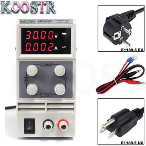 WANPTEK Voltage Regulators/Stabilizers Display Adjustable laboratory 0.01V 0.001A KPS305DF 30V 5A Switch DC Power Supply