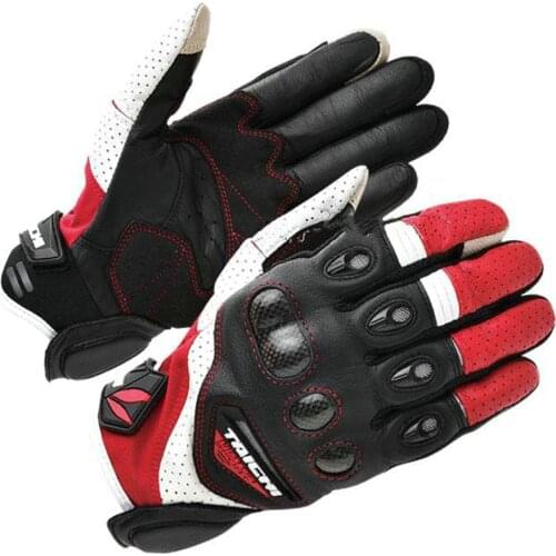 RST 417 Velcocity Leather Mesh Gloves Motorbike Carbon Guantes Scooter Street Moto Breathable Black White Red Luvas Mens
