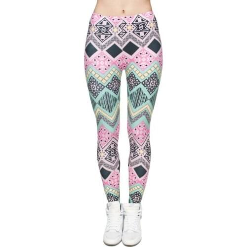 Yoga pants ladies fitness sports leggings 3D digital printing elastic gym fitness pants running pants plus yards