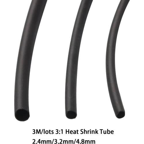3M Diameter 2.4/3.2 /4.8mm 3:1 Heat Shrink Tube with Glue Dual Wall Tubing Adhesive Lined Sleeve Wrap