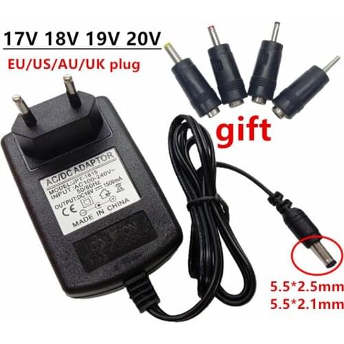 Universal AC DC power adapter 17V 18V 19V 20V ac/dc adaptor Supply 220v to 17 18 19 20 volt adaptador 1A 1.5A 1500mA Connector