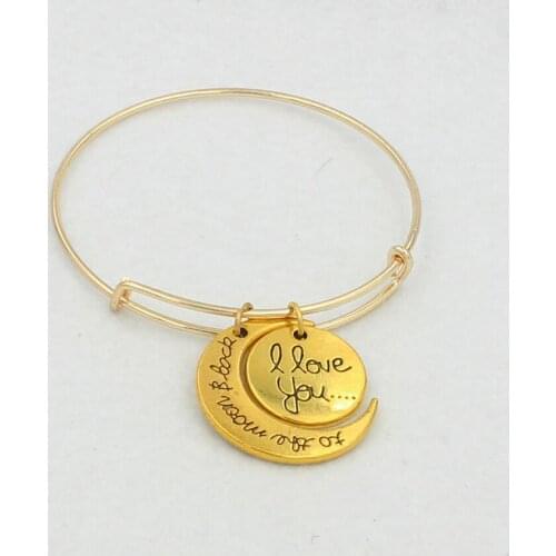 Yourem i love you moon sun bangles for women party jewelry accessories good quality fj140
