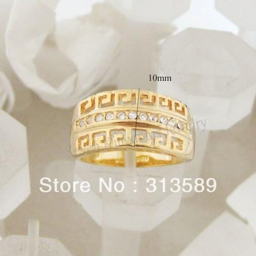 ORDER 10$ GET FREE SHIPPING/NEW - YELLOW GOLD SOLID GP OVERLAY FILL WITH BRASS GREAT CZ STONE RING SZ 7 8 9/GREAT GIFT