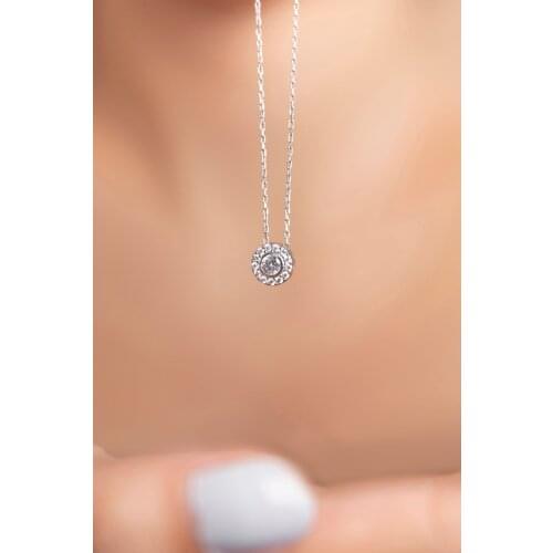 Single Stone Necklace for women desire Fashion Jewelry 925 Sterling Silver