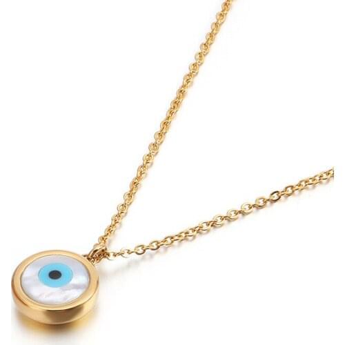 Devils Eye Pendant Womens Necklace Trendy Simple Korean Fashion Retro Titanium Steel Necklaces Choker Womens Jewelry Gift