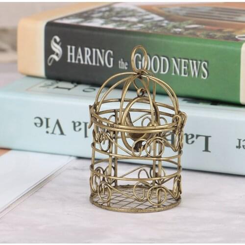 1:12 Dollhouse Miniature Furniture Metal Bird Cage For Dollhouse Decor Birdcage Size: 73mm*45mm