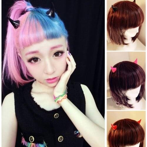 1 Pair Horror Gothic Small Demon Horn Halloween Clip Pin Hairpins Cosplay Costume Hair Accessories