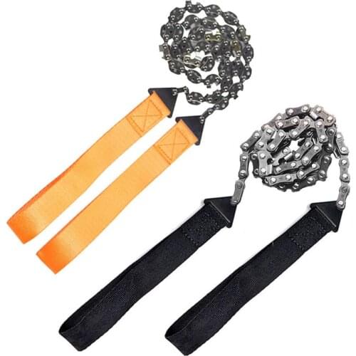 1 Pcs Garden Tools 24-inch Portable Outdoor Survival Hand Zipper Saw Wire Saw Handheld Chains Saw Wood Cutting Tool 11 Tooth