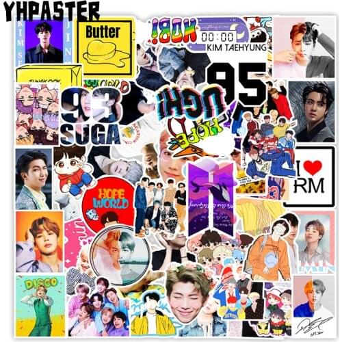 10/30/50Pcs Carton Toy Korean Stars Kpop Bangtan Boys Stickers For Car Moto Phone Macbook Laptop Decal Fridge Skateboard Guiter