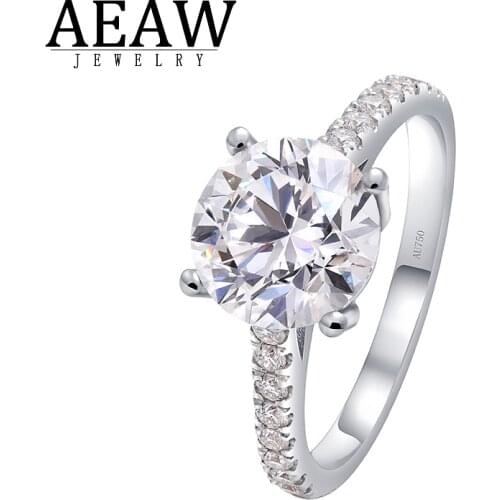 14K White Gold 2.0carat 8.0mm Round Excellent Cutting Moissanite Engagement Ring Vintage Cluster Ring Wedding Bridal Anniversary