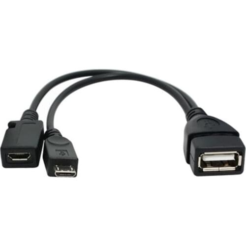 2 In 1 OTG Micro USB Host Power Y Splitter USB Adapter to Micro 5 Pin Male Female Cable for phone
