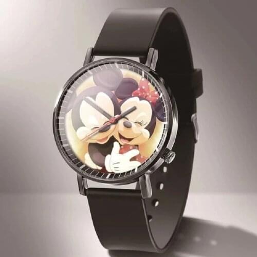 2021 New Fashion Brand Womens Watches Cartoon Mickey Pattern Casual Silicone Quartz Watch Girls Kids Wristwatch Reloj Mujer