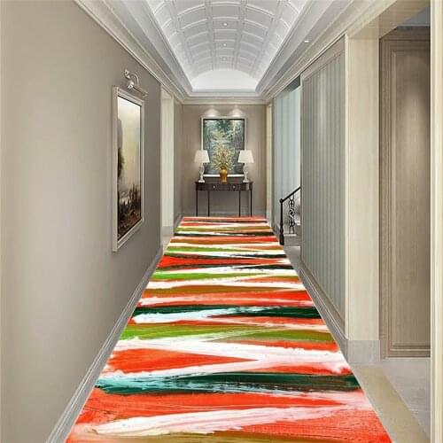 Geometric Wave 3D Corridor Mat Flannel Non-slip Bedroom Kitchen Bedside Rugs Floor Mat Living Room Area Rug 3D Corridor Carpets