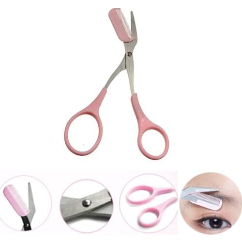 5'' Beauty Trimmer cosmetic hair shear groom comb Eyelash trim Girl Lady makeup tool eye brow Women Eyebrow Scissor