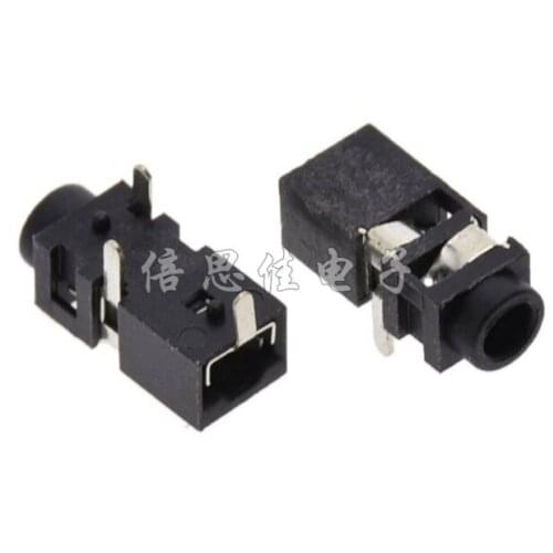 50pcs/2.5 Earphone socket 3 Pin 2.5MM Jack Female seat Power supply socket PJ-208
