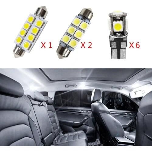 9Pcs Car LED Bulbs for VW Golf5 MK5 Canbus White Interior Light for Volkswagen MK5 Reading lights