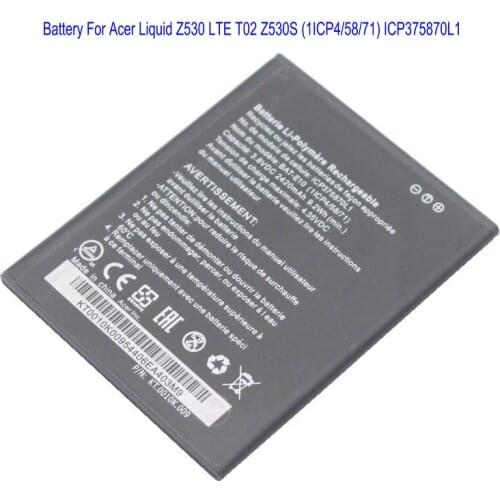 1x 2420mAh /9.2Wh BAT-E10 Phone Replacement Battery For Acer Liquid Z530 LTE T02 Z530S (1ICP4/58/71) ICP375870L1 Batteries
