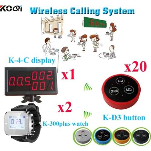 Wireless Customer Calling System Ycall Wrist Smart Watch & Eletric Panel Wireless Button Wireless Customer Calling System