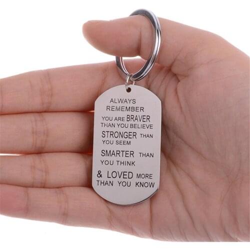 Stainless Steel Keychain Mens Dog Tags Army Pendant Key Ring Fashion Always Loved Keychain Best Friend Jewelry Christmas Gifts