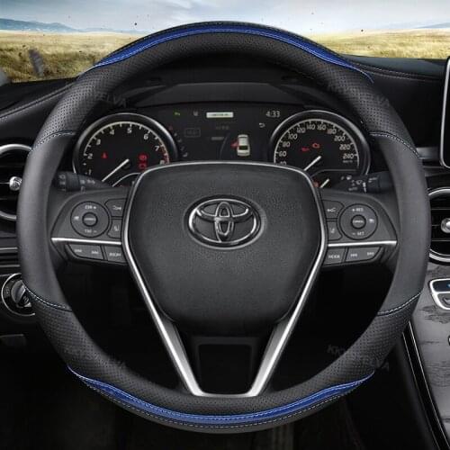 Car Steering-wheels Cover 37 38cm 15" for Toyota 86 Agya Allion Auris Avalon Aygo Vios Vitz Yaris Mark X Hilux Alphard Avanza