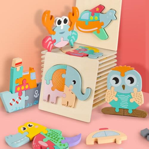 Kids Montessori Toy Children Shape Puzzle Educational Wooden Toys Size Shape Match Jigsaw Puzzle Board Learning Toys For Babies