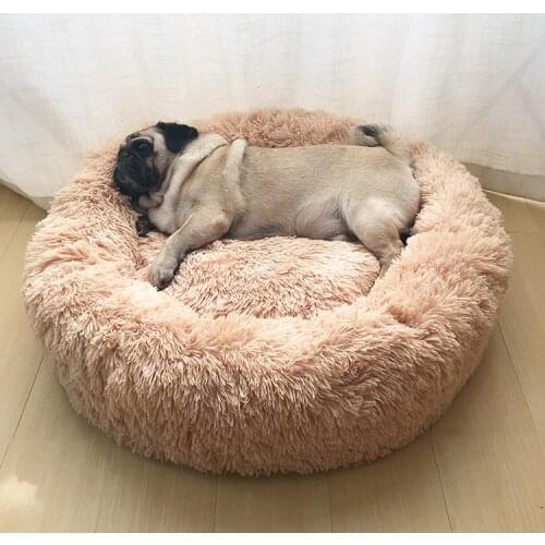 Pretty&Better Dog Long Plush Dounts Beds Calming Bed Hondenmand Puppy Cushion Pet Mat Winter Warm Sofa Basket for Dog house