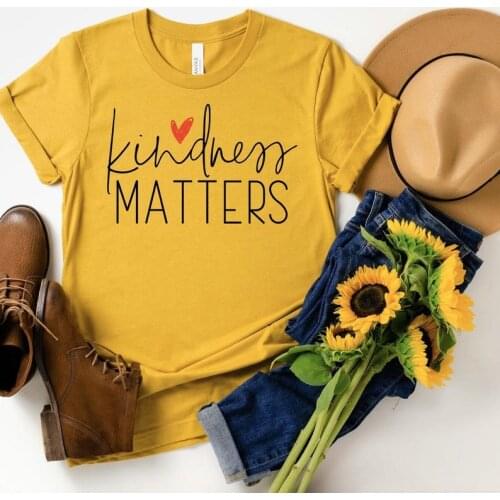Kindness Matters Be Valentines shirt Fashion Cotton Aesthetic Women Girl T-shirt Funny Graphic Casual O Neck Short Sleeve Tees