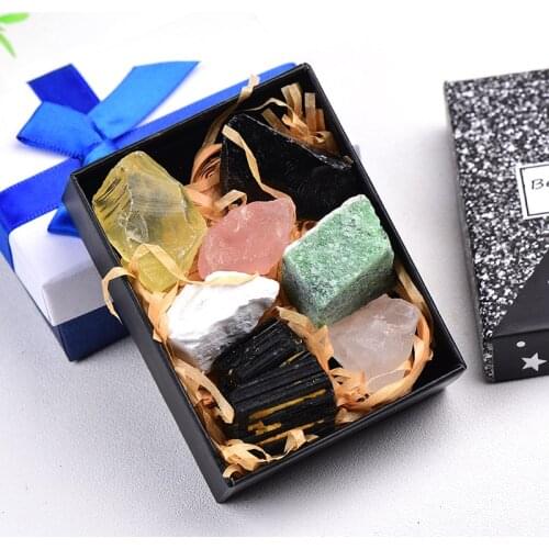 100% Natural Crystal Quartz Minerals Specimen Seven Different Irregular Shape Rough Rock Stone Reiki Healing Gifts Collection