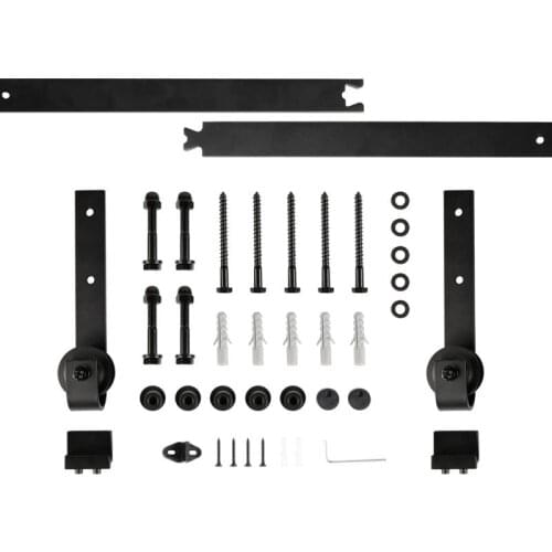Sliding Barn Door Hardware Roller Track Rail Kit Set For Closet Cabinet Barn Door Hanging Rail Sliding Barn Door Slide Kit HWC