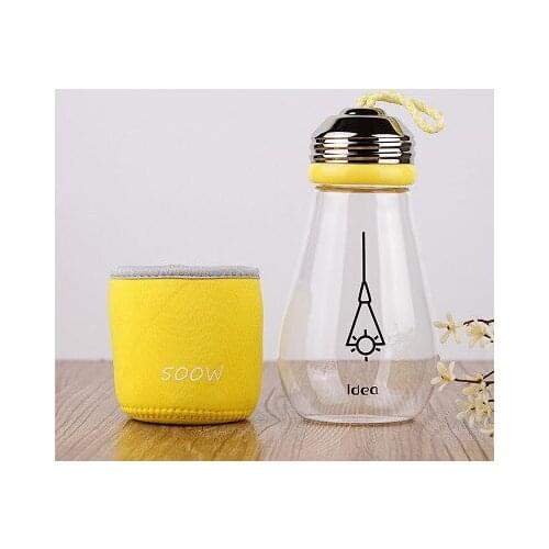 Creative light bulb coffee cup, transparent 4-color milk juice drink cup, creative fun students readily drink water glass cup