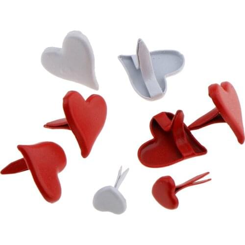 100x Multifunction 11mm Love Heart Design Metal Brads Scrapbooking Embellishments DIY Craft Supplies