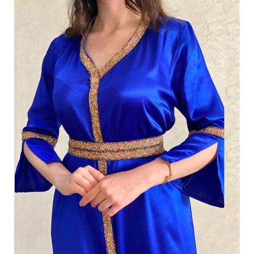 Muslim Dress Robe Longue Femme Abaya Dubai Turkey Islam Arabic Musulmane Abayas For Women Caftan Marocain De Soiree Vestidos