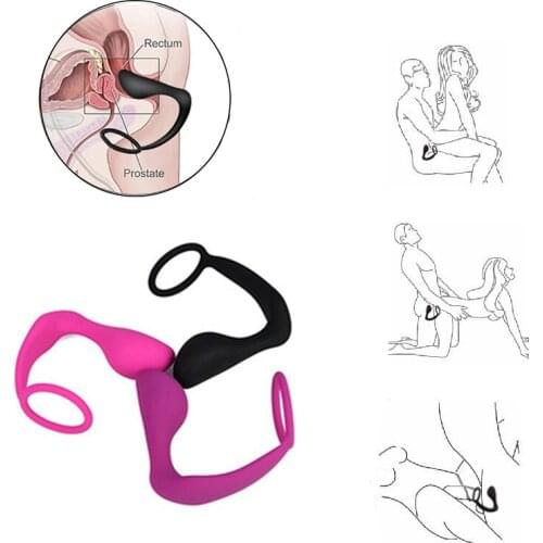 Men Butt Anal Plug Prostate Massager Male Masturbation Delay Ejaculation Sex Toys For Men Gays Silicone No Vibator Cock Ring