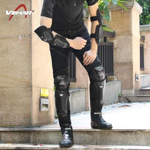 4pcs Motorcycle Kneepad Knee And Elbow Pads Protector Motocross Racing Knee Pads Off Road MX MTB Protective Gears Guards Moto