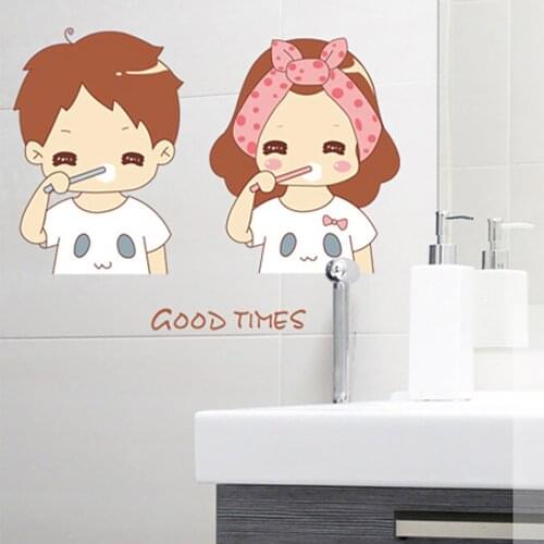 A Pair Of Lovely Warm Waterproof Glass Bathroom Tile Stickers Home Decor for living room, bedroom, office, hall way 20May8