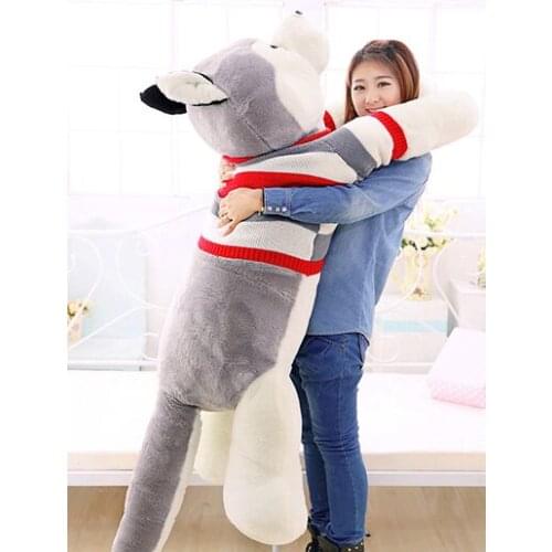 Plush husky dog toy swearter dog doll soft hugging pillow,Xmas gift about 170cm 0064
