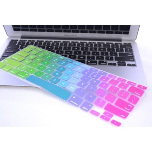Rainbow Silicone Keyboard Cover For Macbook Air Pro Retina 13 15 17 Protective Cover For Macbook Laptop Skin Film MEAFO