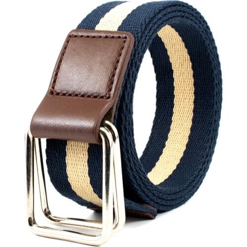 Popular Retro Casual Versatile Splicing Color Woven Pants Belt Canvas Mens and Womens Belts