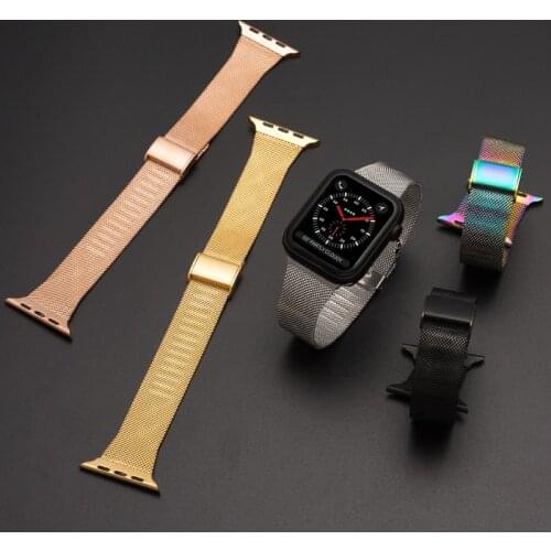 Used for Apple Watch1-5 generation Apple Watch stainless steel Milan mesh belt buckle narrow edge mesh belt Apple Watch strap wa