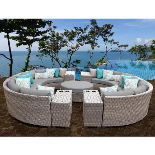 Sigma all weather deep seating luxury rattan mobile modern home center sofa