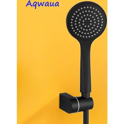 Aqwaua Black Handheld Shower Head ABS Plastic Bathroom Sprayer Water Saving Hand Shower Single Function For Bathroom Accessories