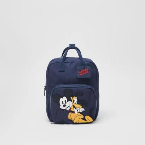 Disney Fashion Waterproof Wear-resistant Comfortable Canvas Backpack Simple Cartoon Minnie Mickey Leisure Children School Bag
