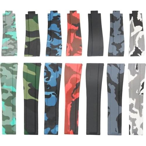 Silicone rubber watch band 20mm mens watch accessory For Rolex GMT black green water ghost outdoor sports wristband ladies