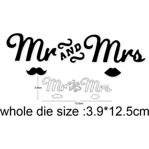 Mr and Mrs Bow Beard Metal Cutting Dies for DIY Scrapbooking Hands-on Embossing Dies Cuts Craft Paper Cards Making Stencils dies