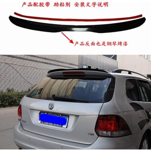 For volkswagen golf 6 Wagon spoiler 2010-2013 model MK 6 light High Quality ABS Material Car Rear black spoiler